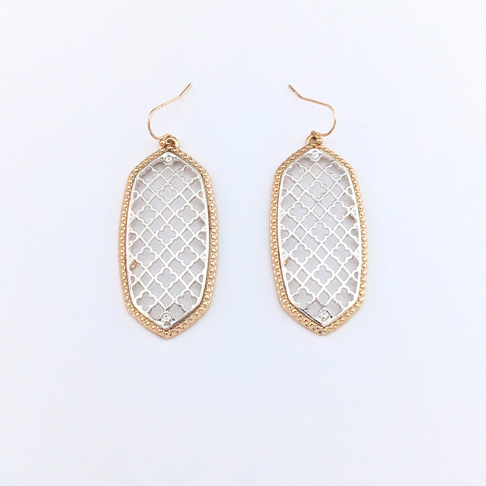 Gold and Silver Filigree Earrings